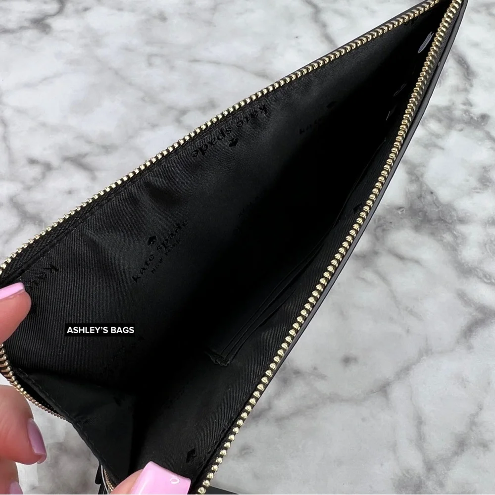 Kate Spade Lucy Jazzy Gingham Print Medium L-zip Wristlet Wallet